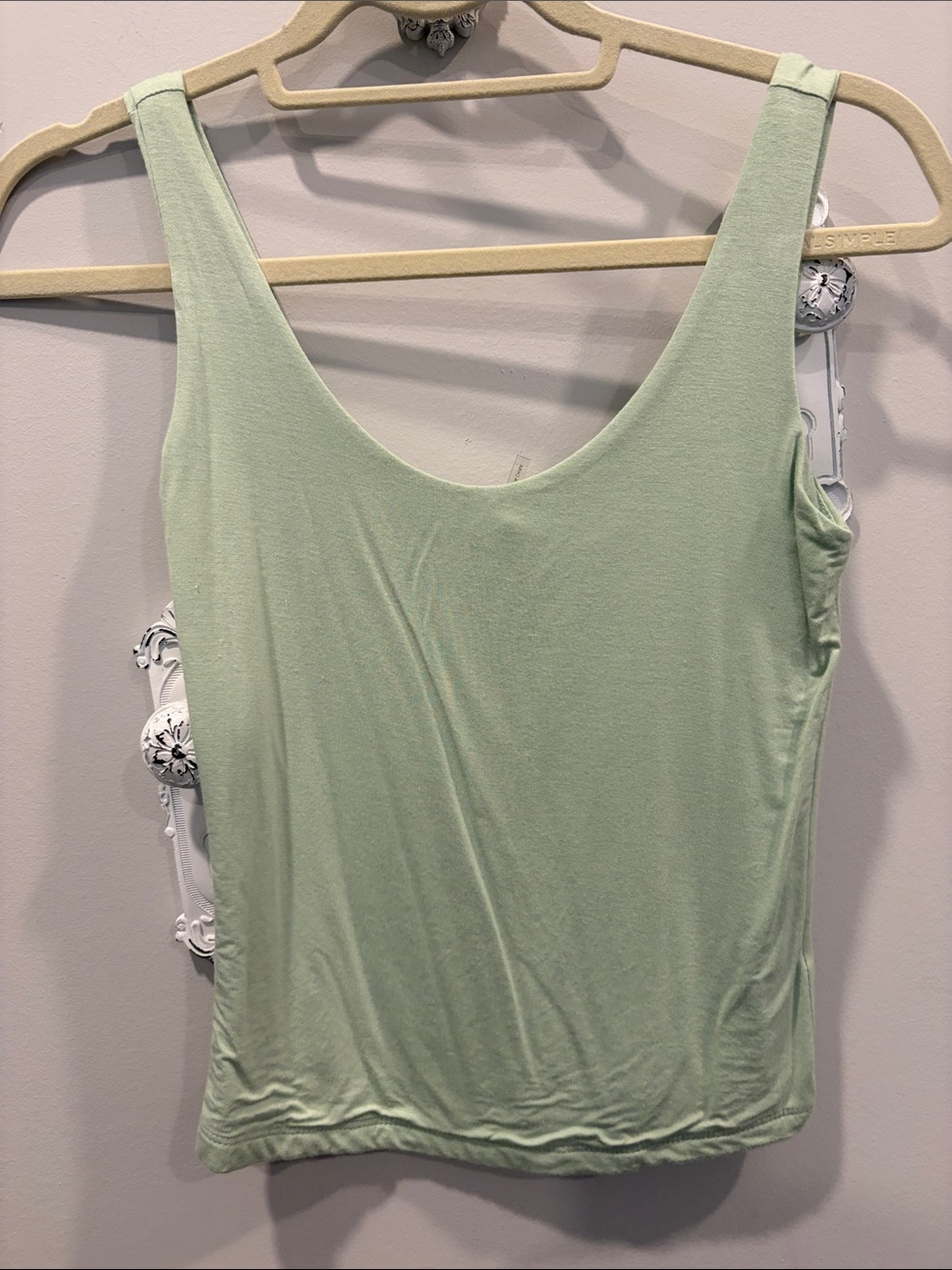 BE COOL Light Sage Scoop Neck Tank Top